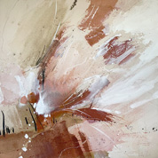 Karin Köpfli-Fehlmann Bremgarten AG: 2026 Farbwelten II, 80 x 80 cm, Acryl, Reusssteinpigmente und Kohle auf Leinwand 