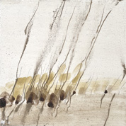 Karin Köpfli-Fehlmann Bremgarten AG: 2026 Farbwelten XI, 26 x 26 cm, Reusssteinpigmente und Graphit auf Holz 