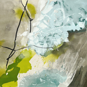 Karin Köpfli-Fehlmann Bremgarten AG: 2025 Flechtengeflecht, 80 x 150 cm, Acryl auf Leinwand 