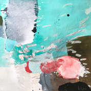 Karin Köpfli-Fehlmann Bremgarten AG: 2020 Frischluft, 60 x 60 cm, Acryl und Collage auf Leinwand 