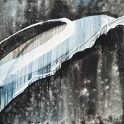 Karin Köpfli-Fehlmann Bremgarten AG: 2025 Tintenwelt X, 25 x 25 cm, Acryl und Pilztinte auf Holz 