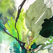 Karin Köpfli-Fehlmann Bremgarten AG: 2025 Wildnis, 210 x 120 cm, Acryl auf Leinwand 